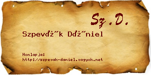 Szpevák Dániel névjegykártya