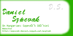 daniel szpevak business card